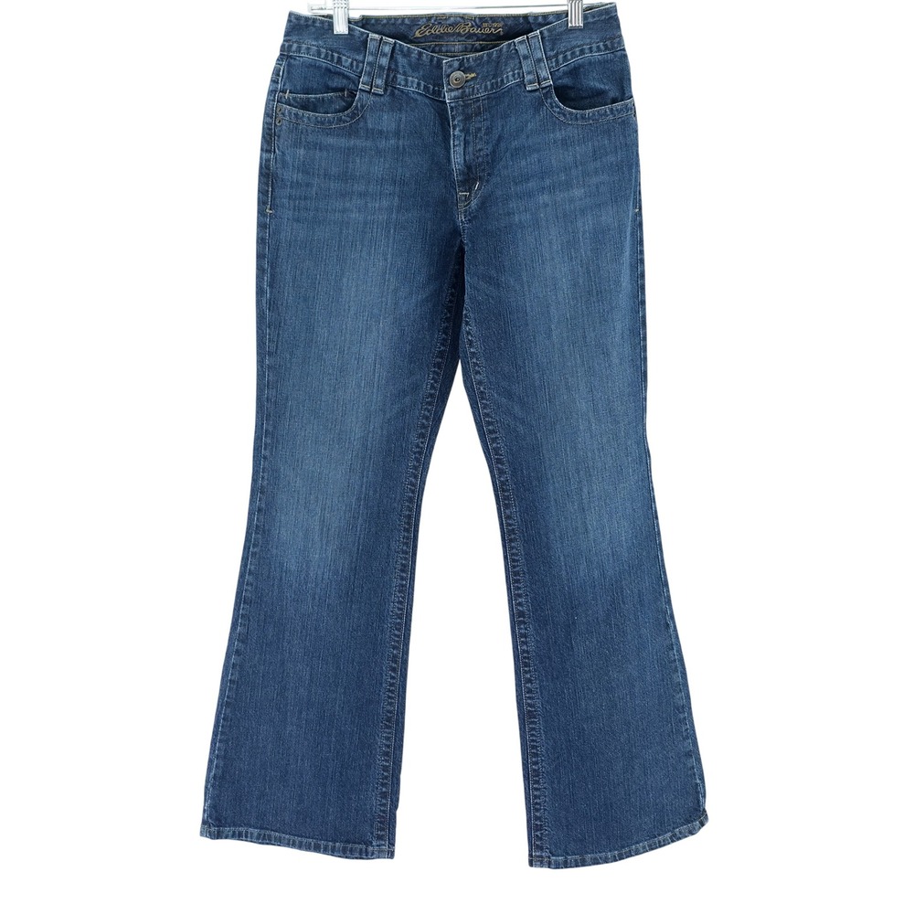 Eddie Bauer Bootcut Jeans Womens 6 Blue Medium Wash Mid Rise Stretch Denim 6327